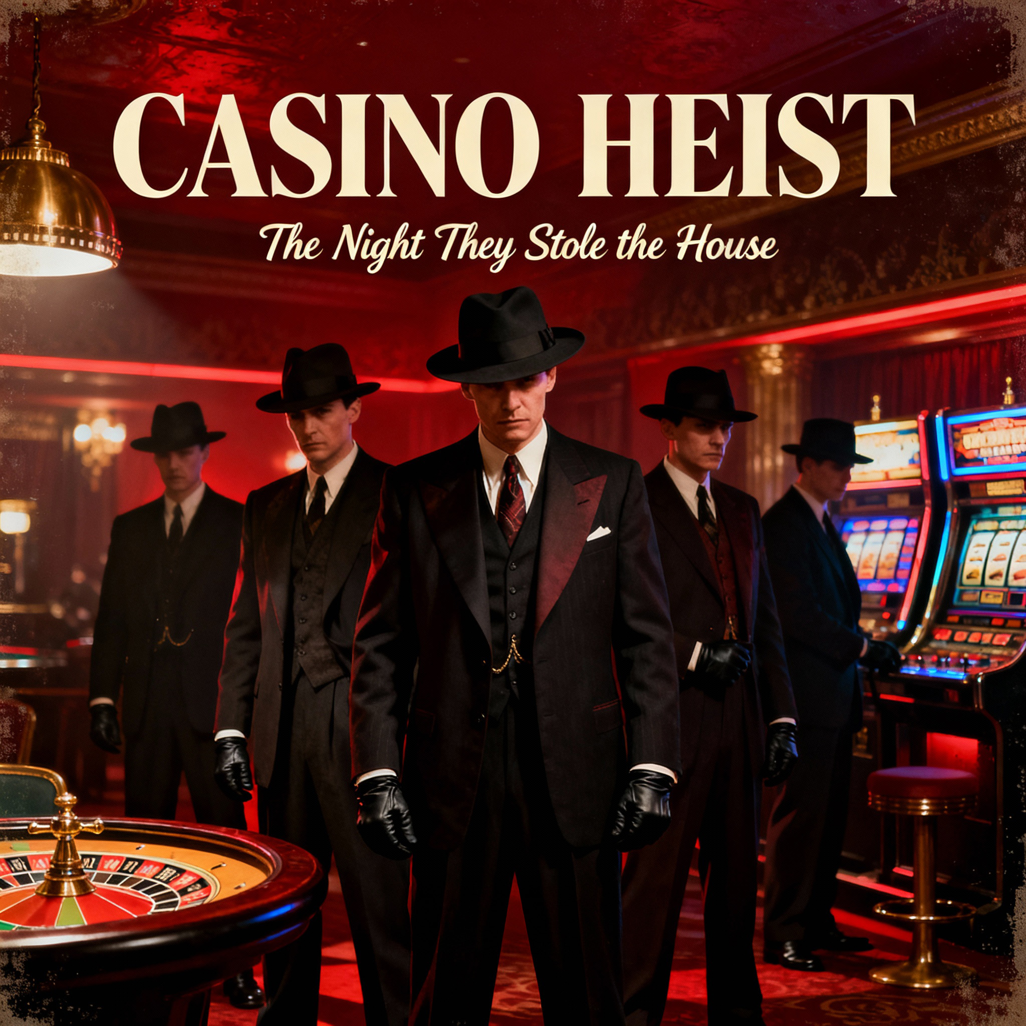 Cover Art Casino Heist game cover art showing mobsters in front of a gambling room.