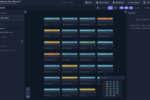 TAGB's canvas based node editor Screenshot showing TAGB's new node canvas based editor.