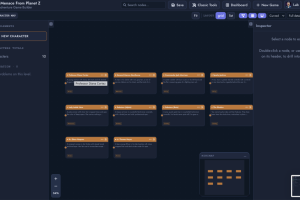 TAGB's canvas based node editor Screenshot showing TAGB's new node canvas based editor.