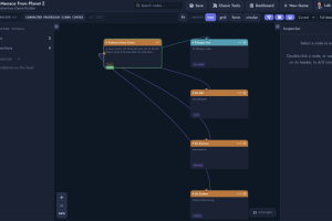 TAGB's canvas based node editor Screenshot showing TAGB's new node canvas based editor.