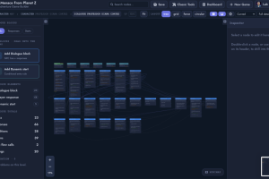 Screenshot showing TAGB's new node canvas based editor.