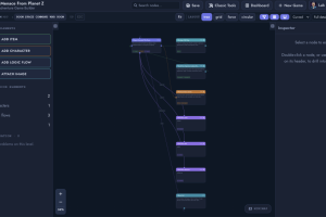 Screenshot showing TAGB's new node canvas based editor.